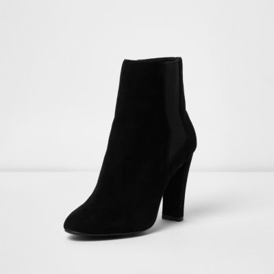 Black slim heel ankle boots